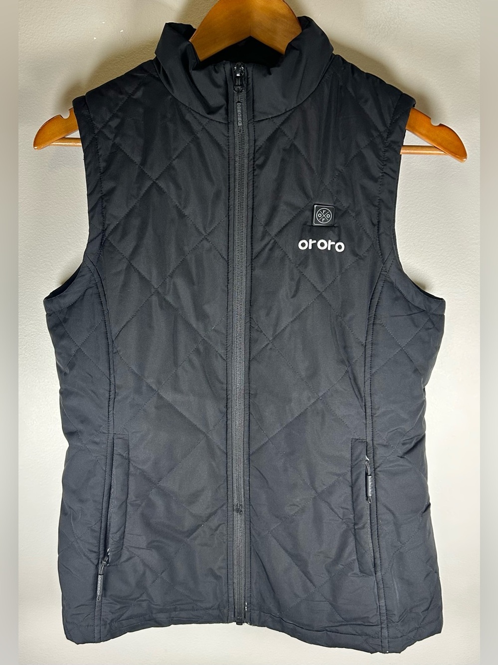 Ororo Women’s Heated Vest Size S Black Softshell Full Zip Fleece Lined Outdoor